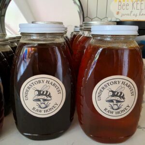 Understory Harvest July 2026 raw honey in 2 lb jars