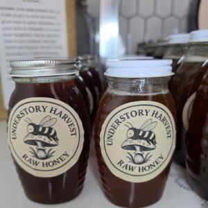 Understory Harvest July 2026 raw honey in 8 oz jars